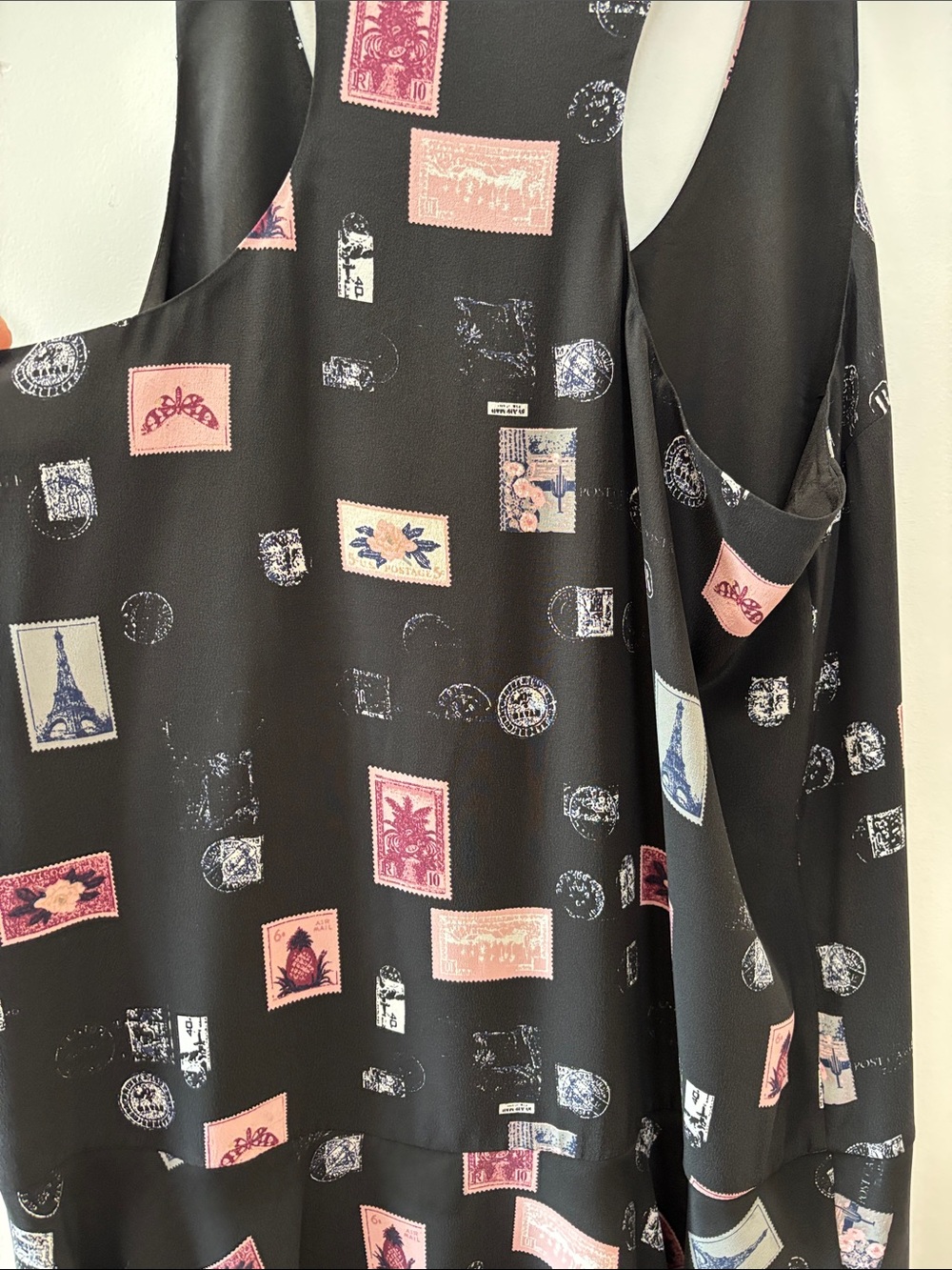 Joie Black Mini Dress with Pink and Light Blue Print - Picture 9 of 10